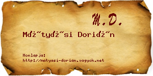 Mátyási Dorián névjegykártya